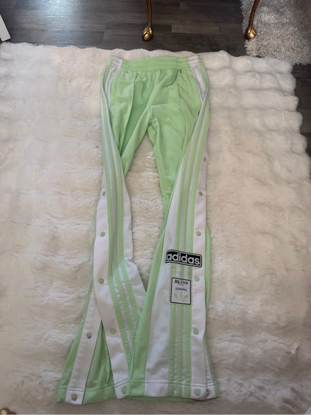 adidas Light Green Elastic Waist Track Pants